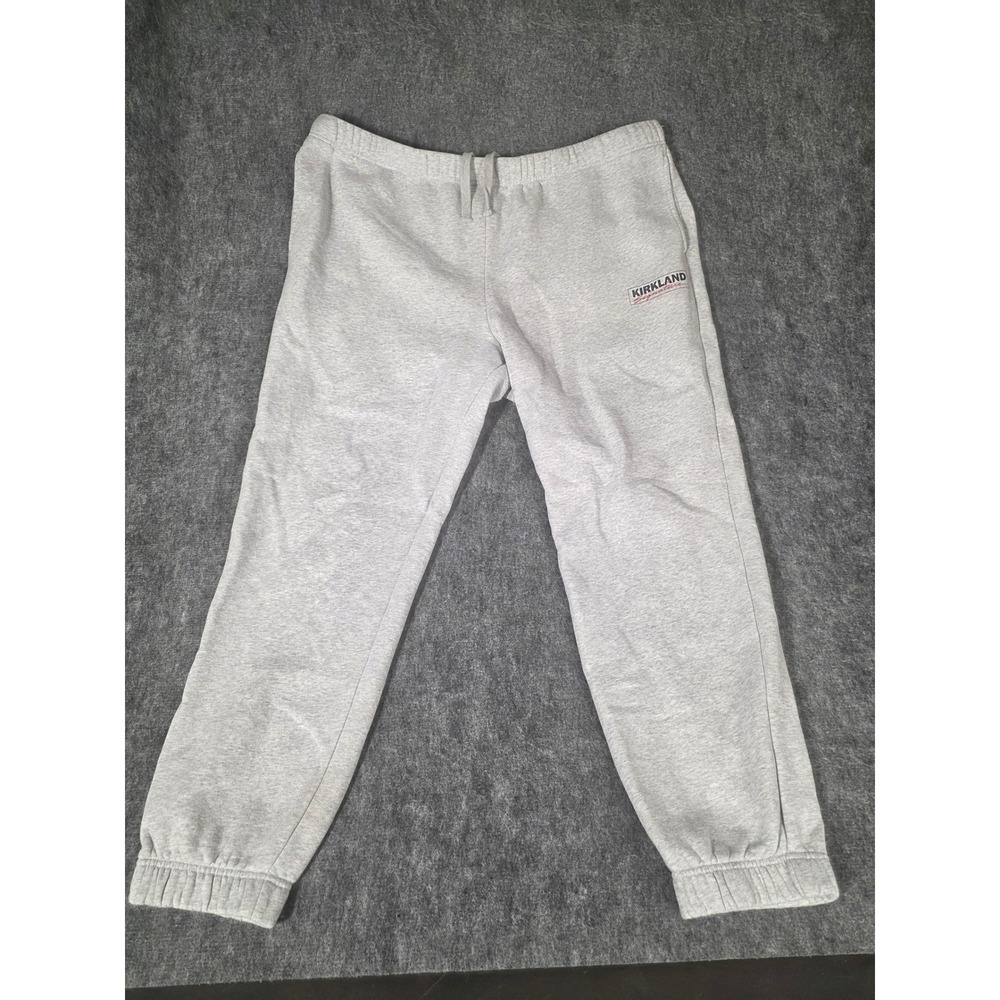 Mens Pants 2XL 3XL 44x28 Gray Fleece Joggers Cuffed Sweatpants Warm Kirkland